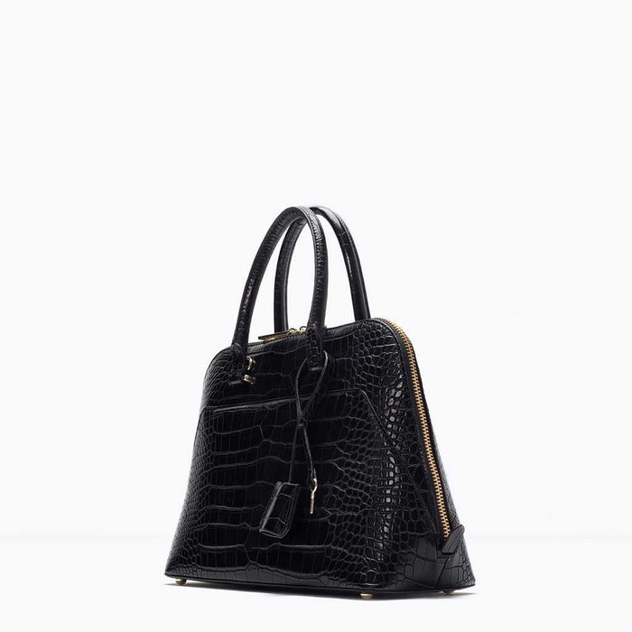 Mala em croco preto da Zara