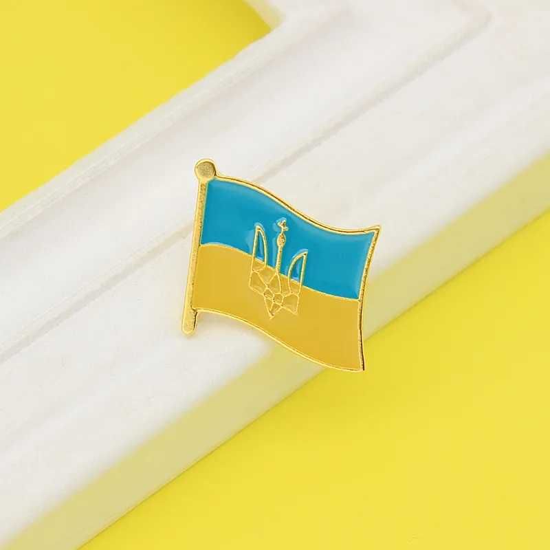 Український значок прапор, кріплення на одяг, до сорочки чи костюму!