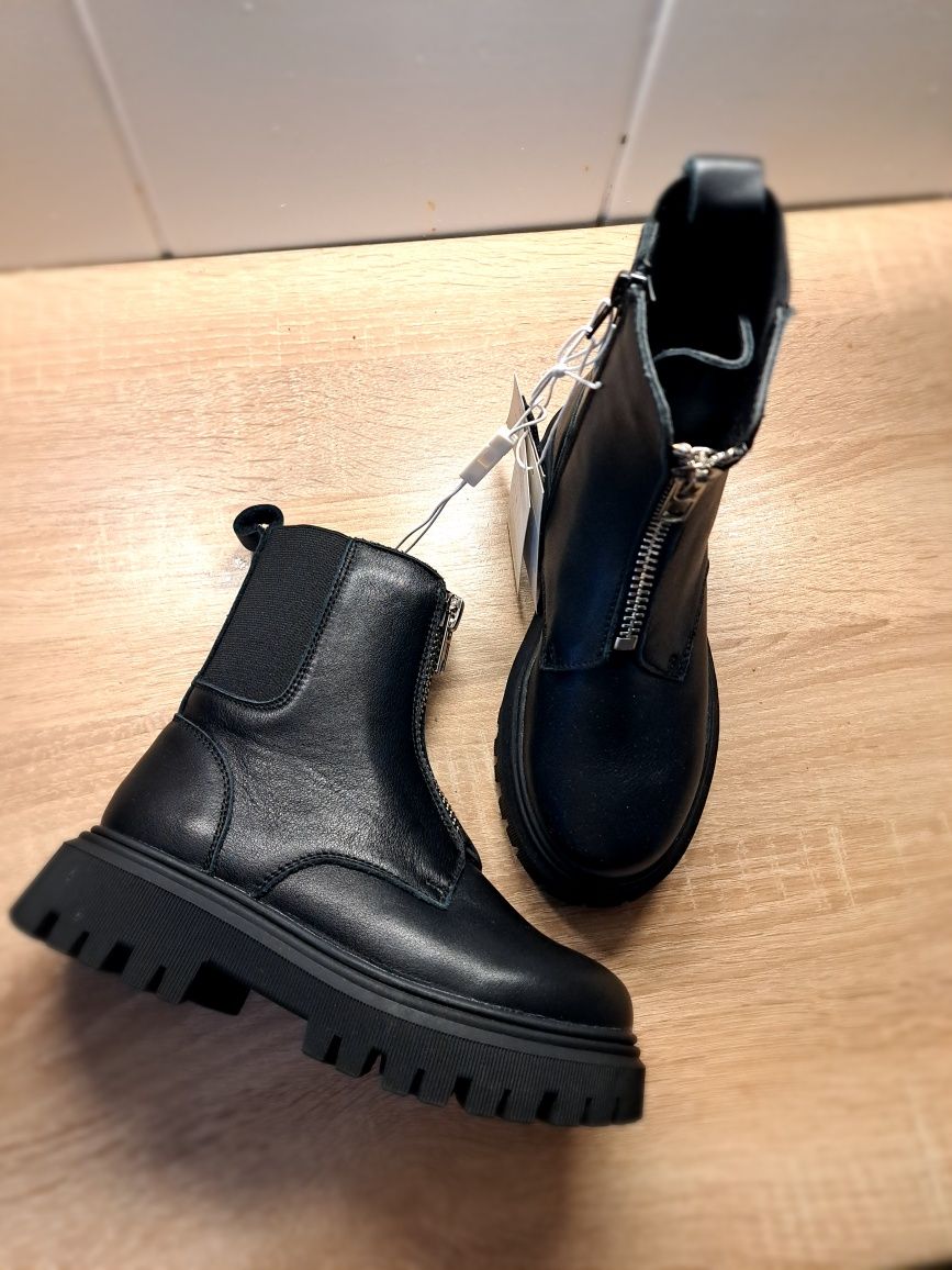 Skórzane Nowe buty botki Reserved 32