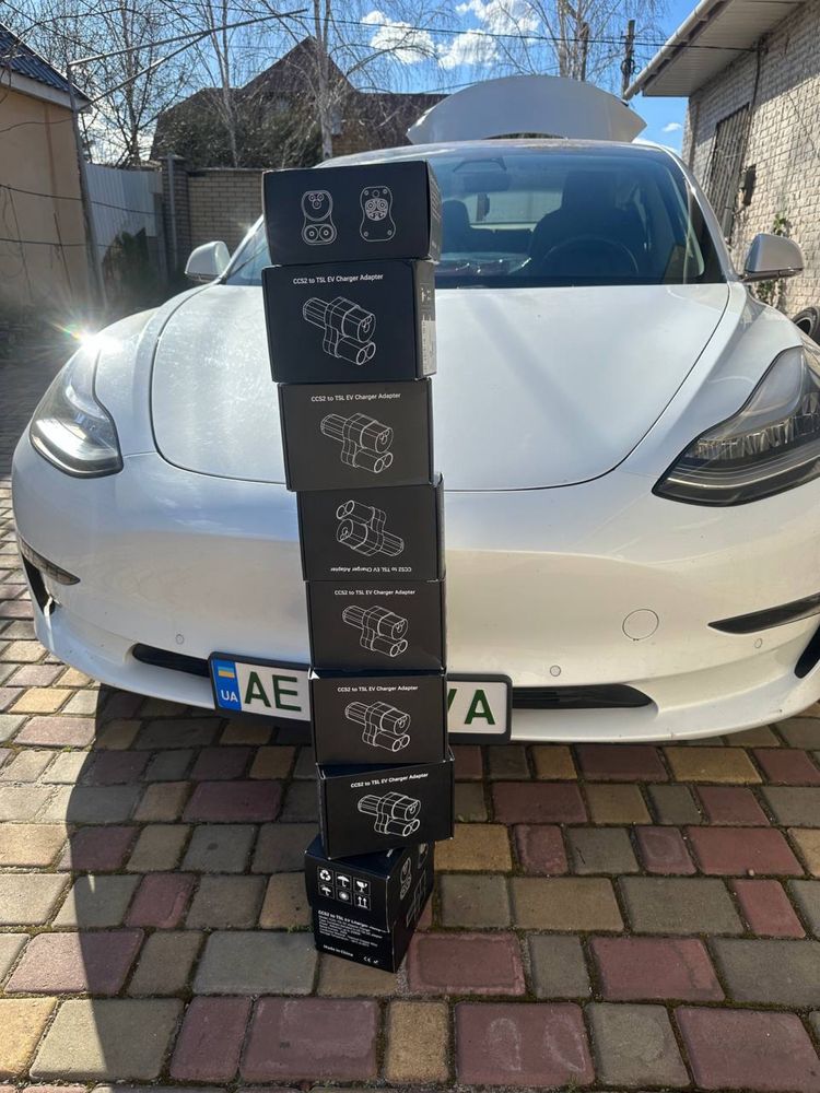 CCS2 Тесла Переходник Адаптер зарядного Tesla переходнік для тесли