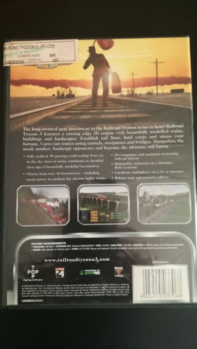 Jogo PC "RailRoad Tycoon 3" (Optimo Estado)