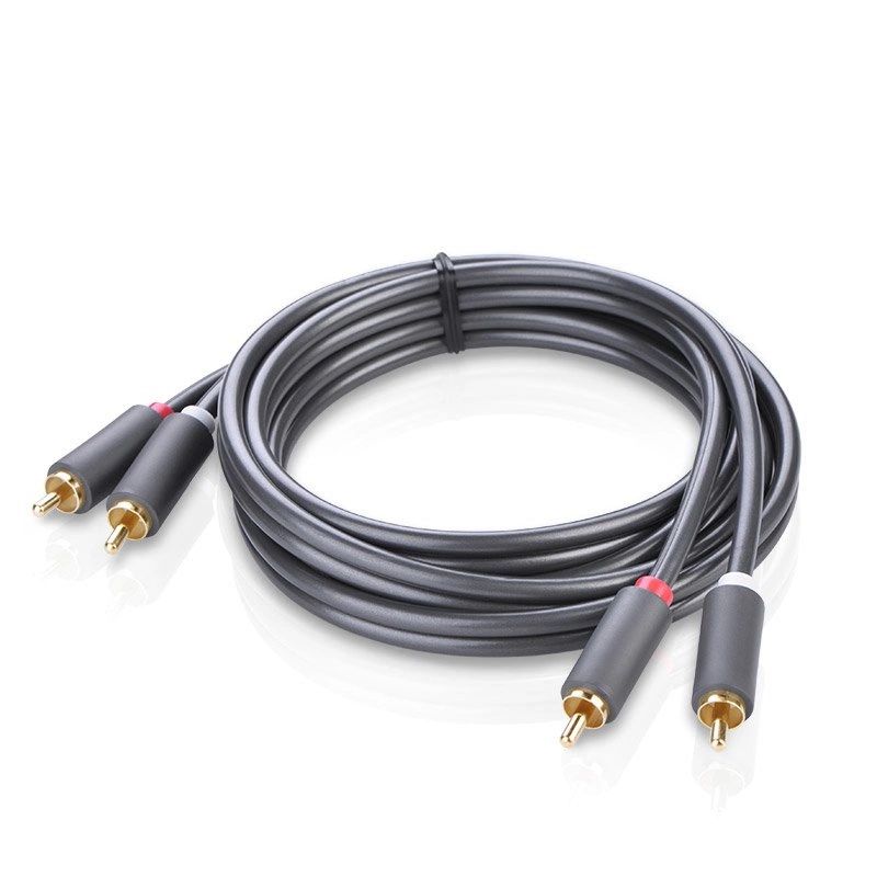Kabel Audio Ugreen Av104 2Rca 5M Szary Czysty Dźwięk Hifi