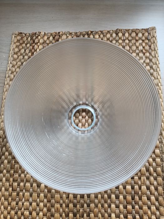 Zestaw 2 kloszy Klosz szklany PRL prążkowany