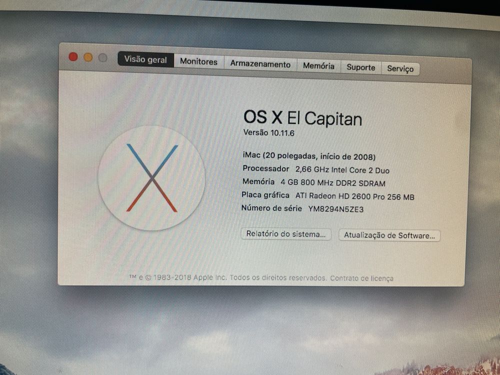iMac 20” 2008 OS El Capitan