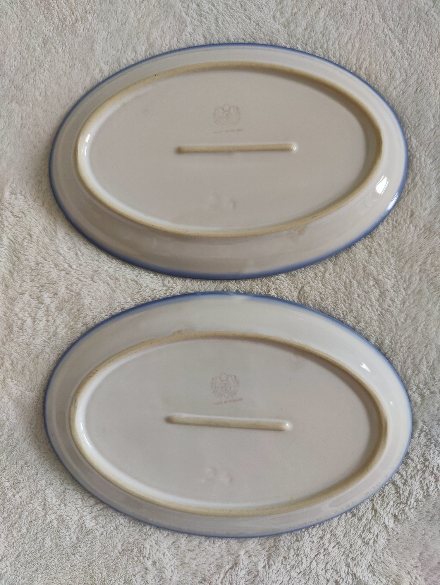 Ceramika porcelana fajans porcelit Pruszków 2 talerze półmiski PRL