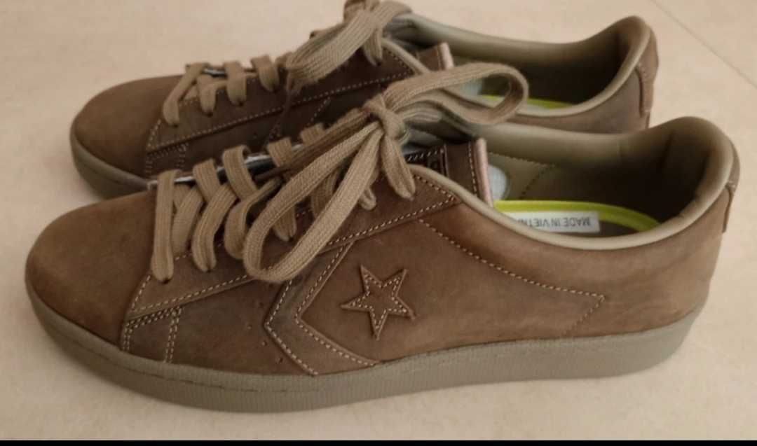 Converse All Star, Pro Leather, em couro, verde/kaki, 43. Novas