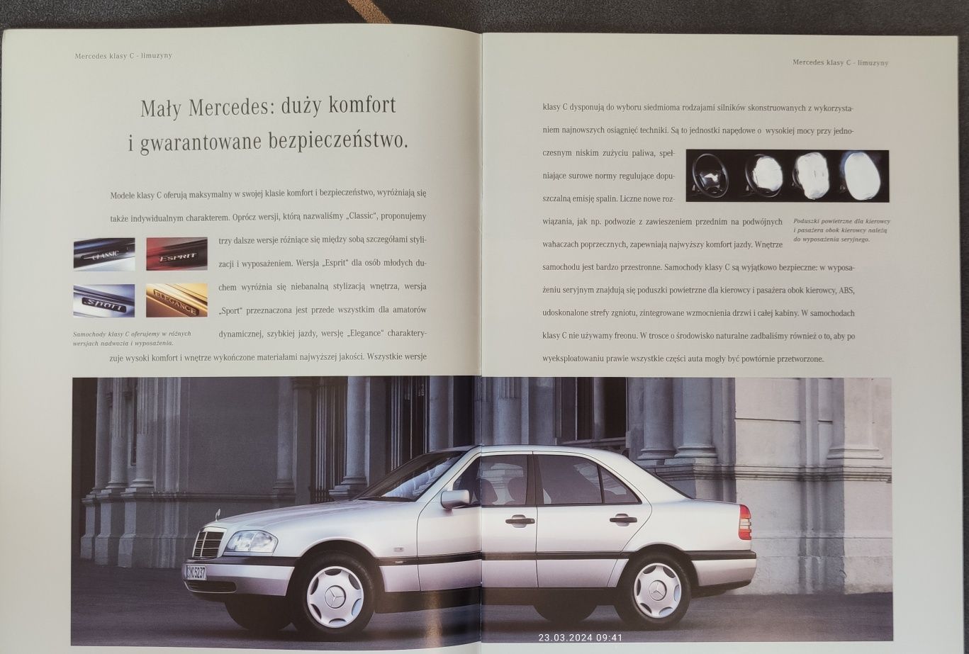 Mercedes Benz Polska prospekt - paleta modeli 1996 rok j.polski