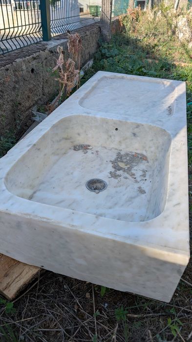 Lavatório de Cozinha Mármore Branco (Pouco Usado)