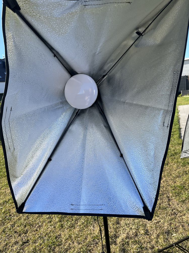 Zestaw 2x lampa softbox PILOT regulacja 2x statyw