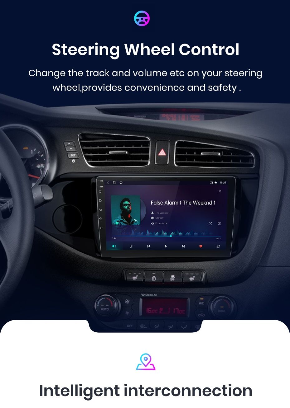 Rádio 9" android Kia Ceed 2012 a 2018 WIFI GPS Novo