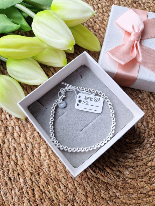 Bransoletka 925 srebrna posrebrzana nowa pudełko prezentowe prezent