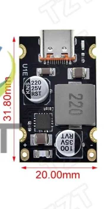 Плата повербанка понижающий модуль быстрая зарядка QC PD 65w