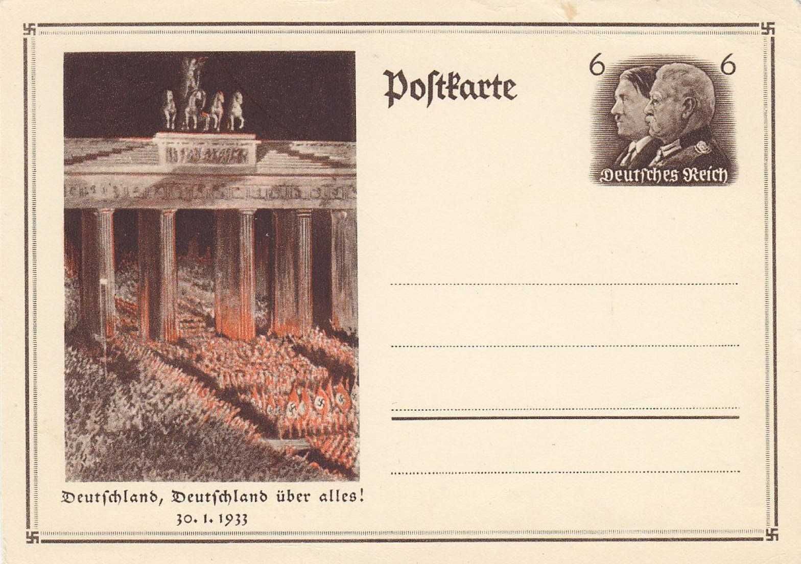 Selos Alemanha Nazi 1939/45-Postal 1 NOVO emblemático