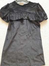 Sukienka czarna dziewczęca brokatowa