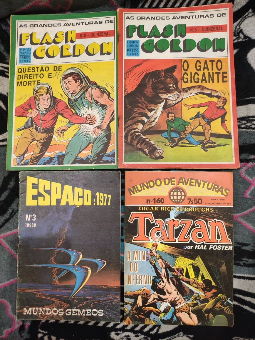 Livros BD Tarzan, Flash Gordon, Espaço 1977