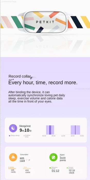 Youpin PETKIT Fit 3 Inteligentna mini obroża dla zwierząt M aplikacja