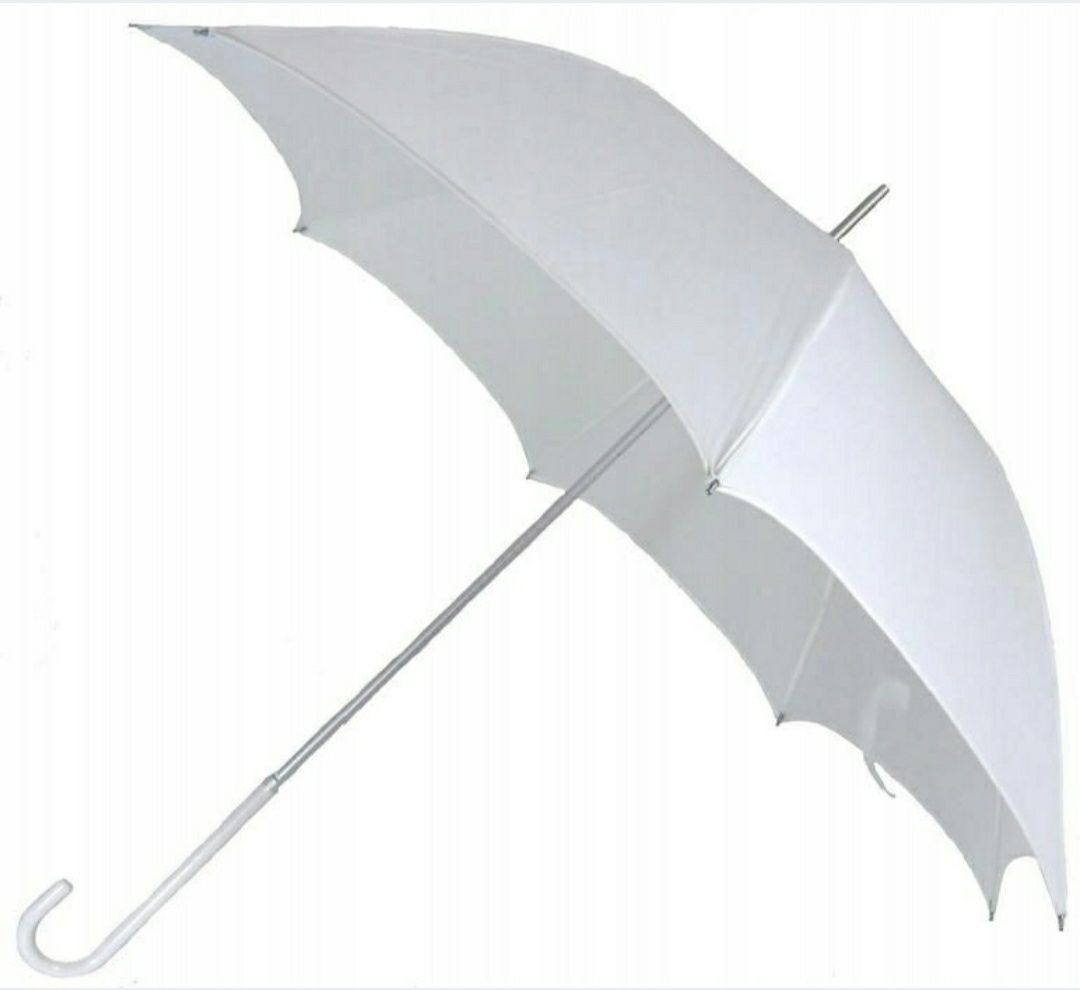 Biały nowy parasol ślub komunia sesja zdjęciowa