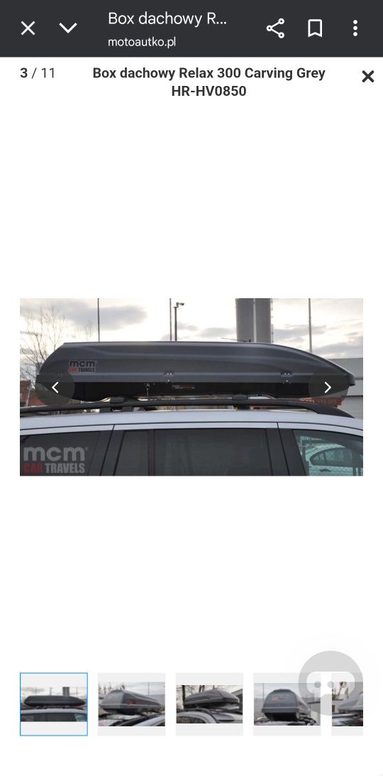 Box dachowy pojemność  300l dlugosc 205cm