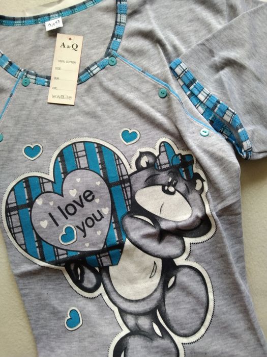 XXL 44 Koszula ciążowa nocna piżama do karmienia odpinana rozpinana na