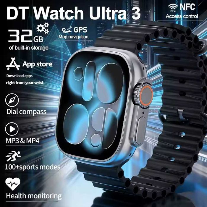 Смарт часы. DT WATCH ULTRA 3 PRO. NFC. GPS. Compass. 3D-меню. 4GB ROM.