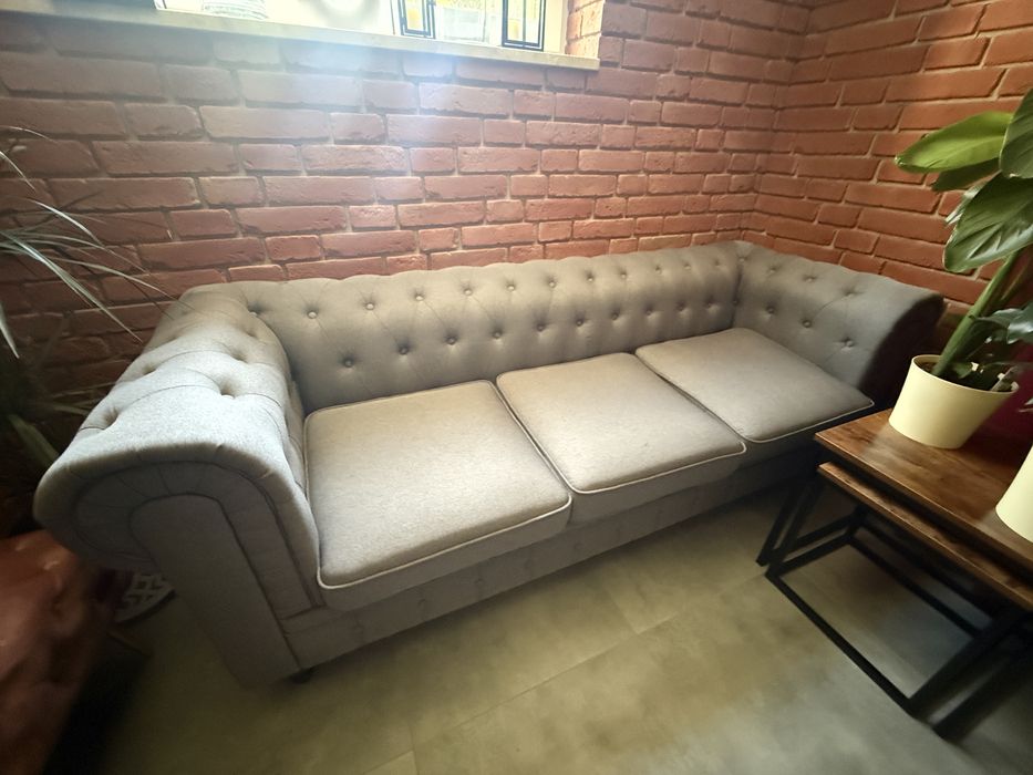 Sofa Chesterfield beliani jak nowa 3 osobowa
