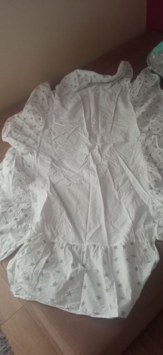 Falbanka do łóżeczka biała w szare gwiazdki