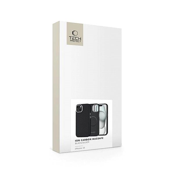 Tech-Protect Ion Carbon Magsafe Iphone 15 Black/Silver