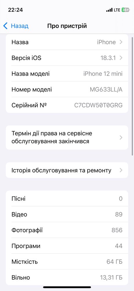 Продам свій Iphone 12 mini 64gb