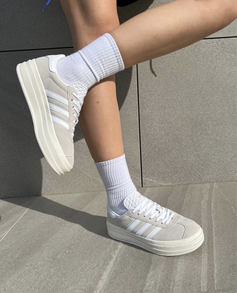 Кросівки жіночі Adidas Gazelle Platform Grey 36-40 Наложка