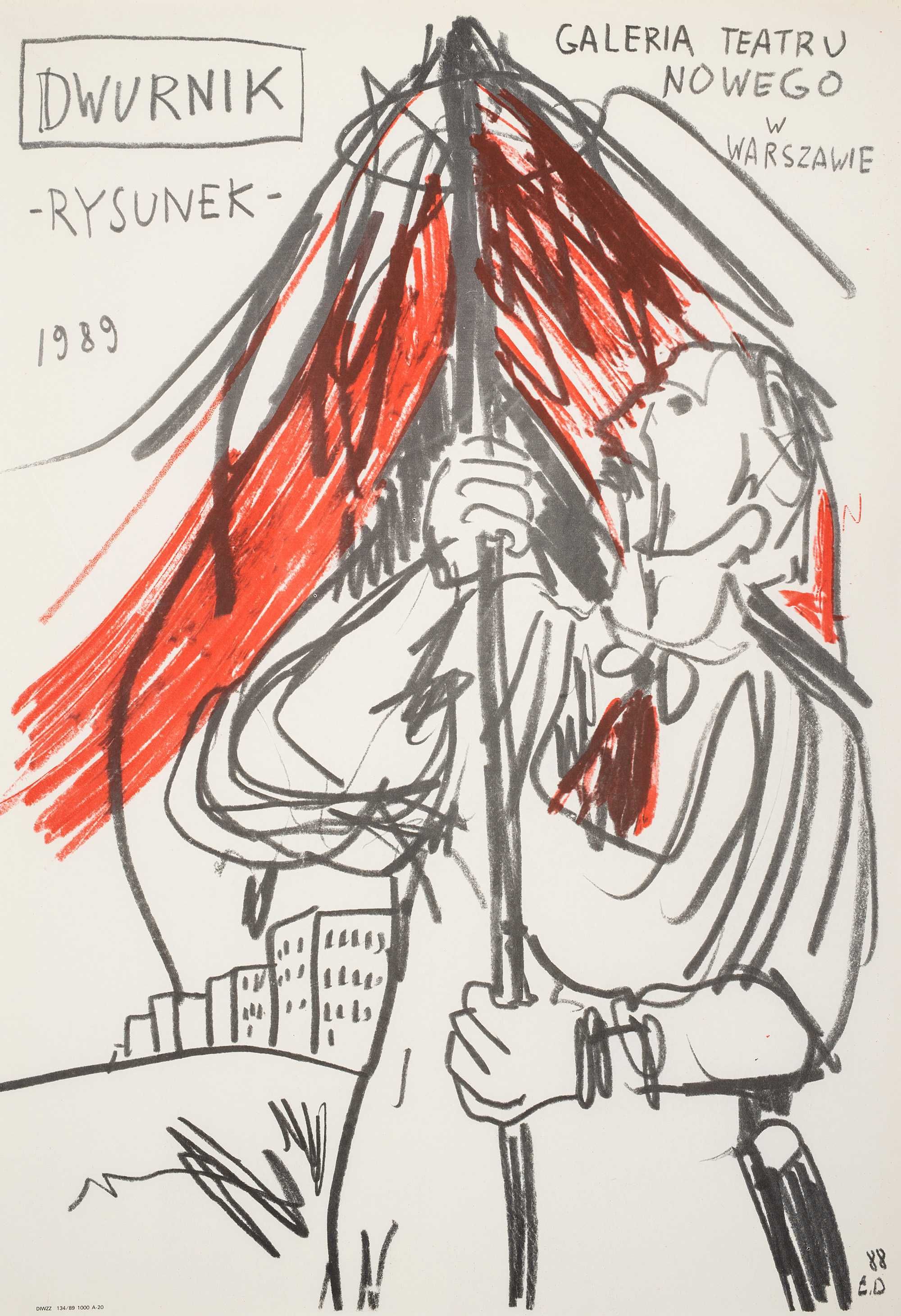 Plakat Edward Dwurnik Rysunek 1989
