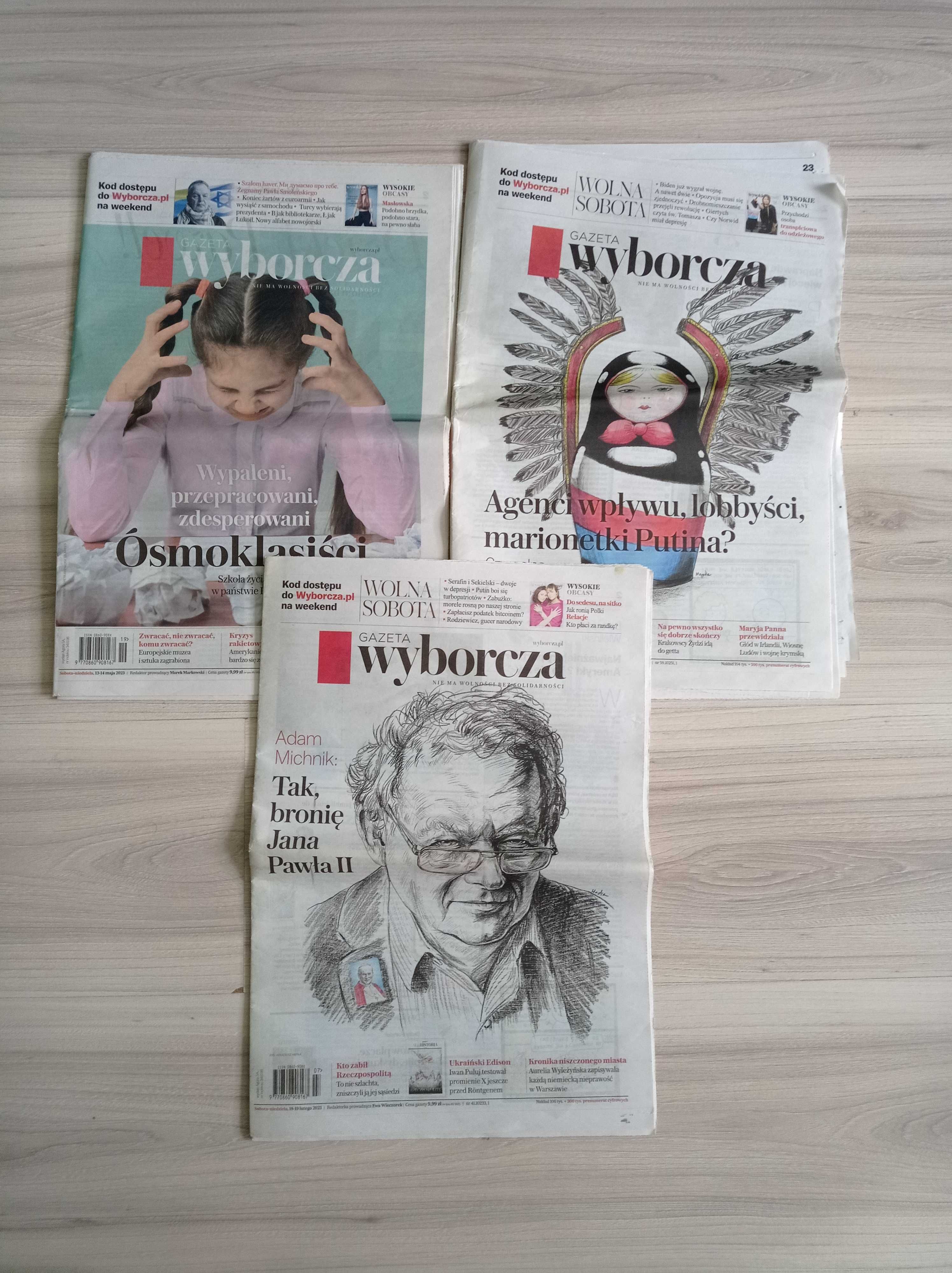 Gazeta Wyborcza, luty, marzec, maj 2023