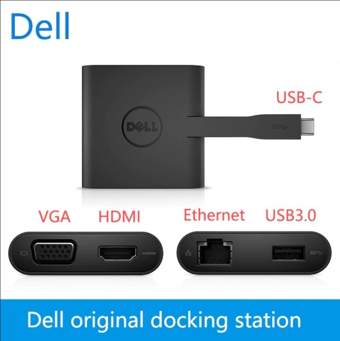 Адаптер док-станція Dell DA200 USB - C to HDMI / VGA Ethernet USB3.0