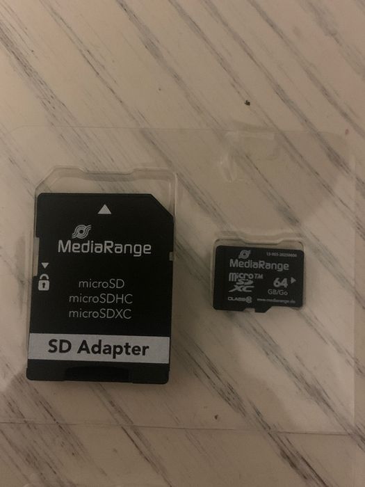Карта пам’яті MediaRange microSDXC 64 GB + SD адаптер