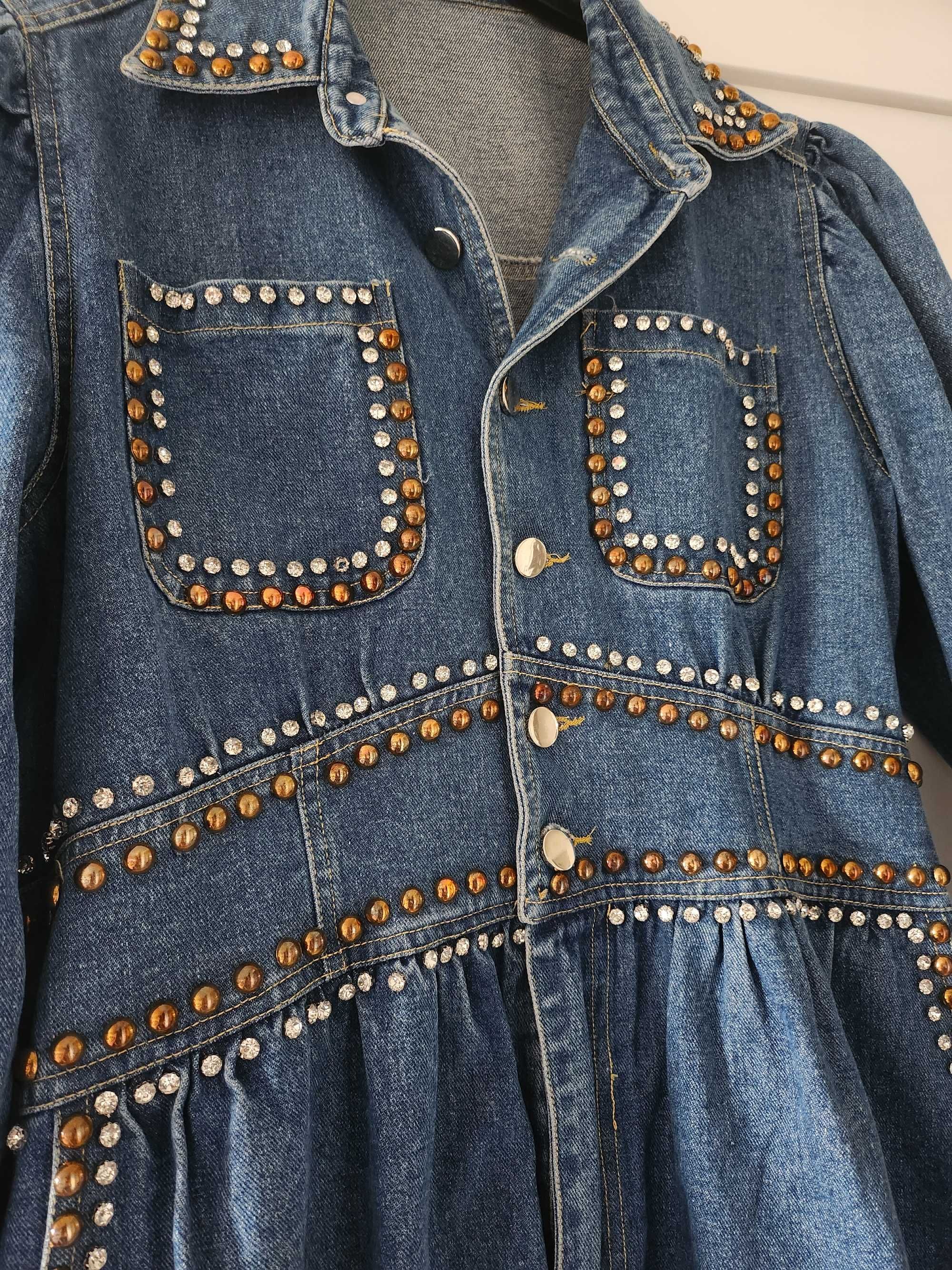 Sukienka jeans maxi ćwieki 40 42 L XL