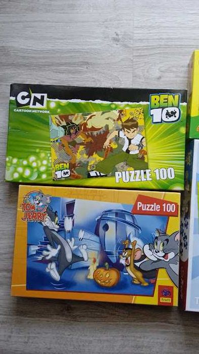 zestaw puzzle gra Ben 10 Tom Jerry Toy Story Skaczące kulki