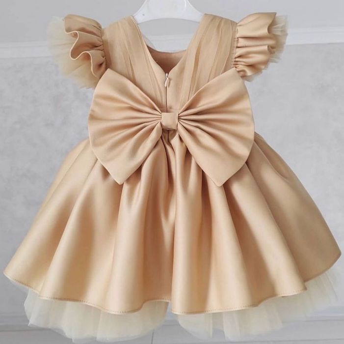 Vestido festivo/cerimónia dourado - menina 9-12 meses, perfeiro estado