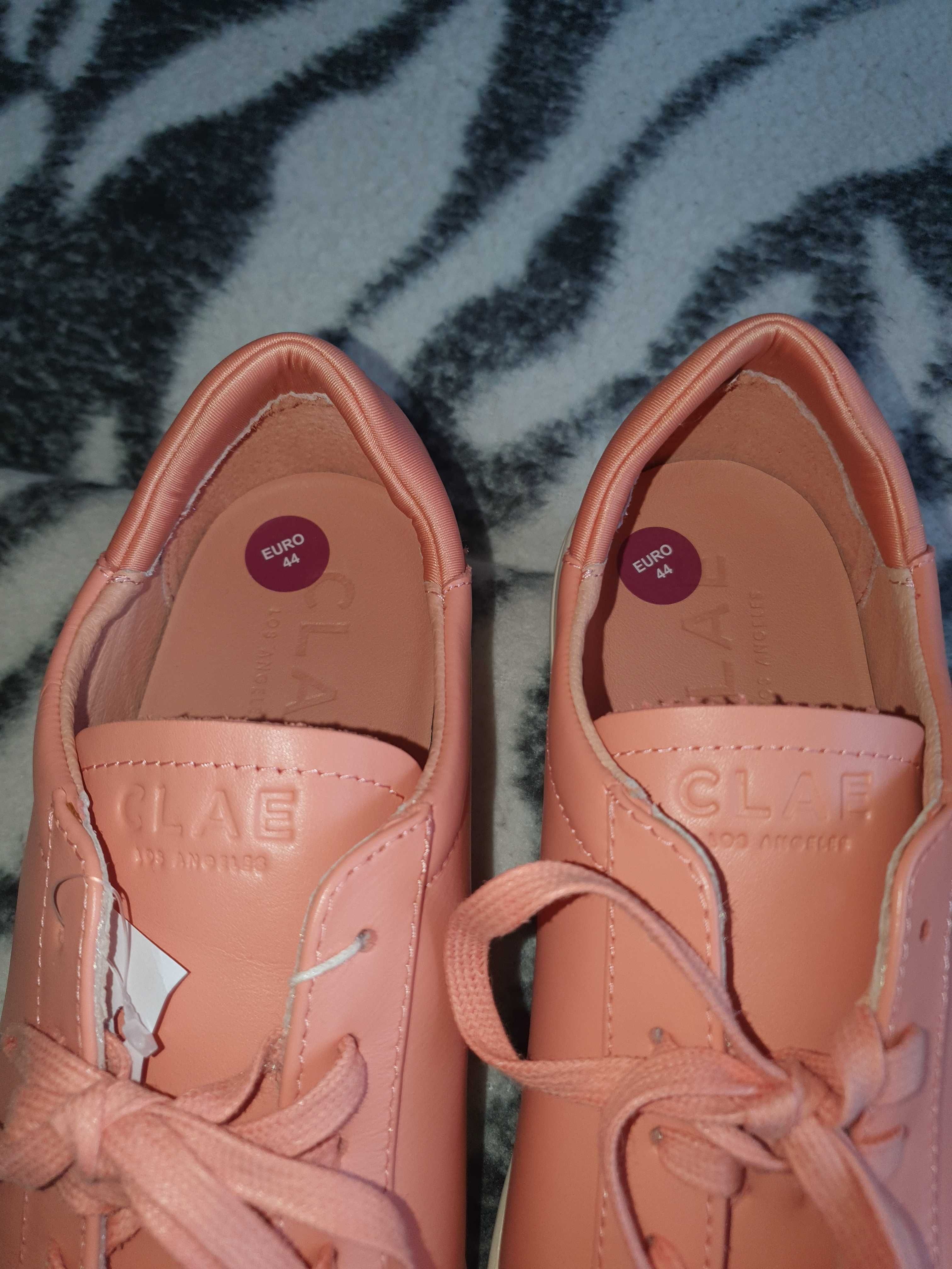 Męskie łososiowe skórzane sneakersy Clae - nowe