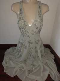 Asos sukienka wieczorowa 34 XS wesele wycięcie perły studniówka ślub