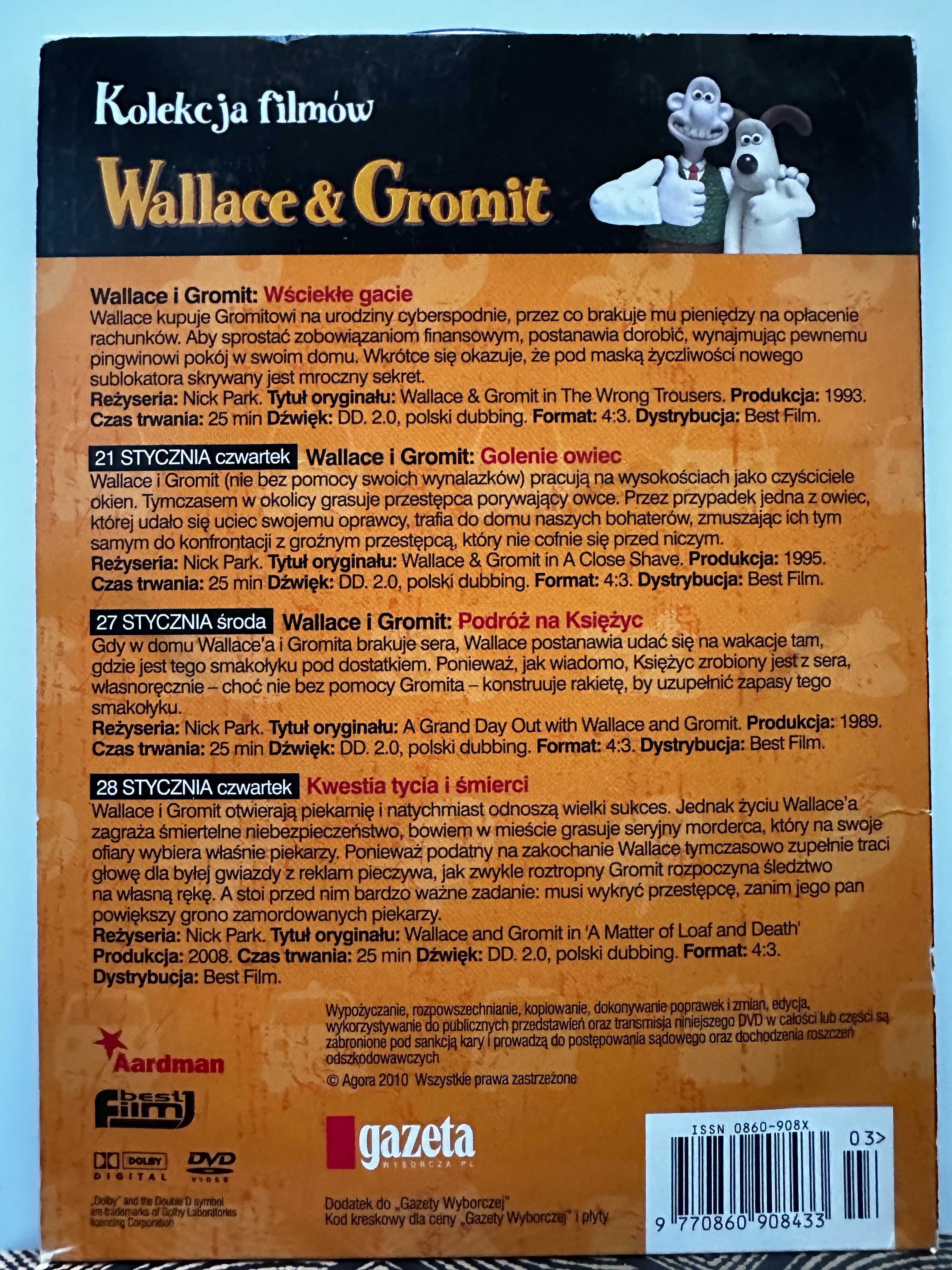 WALACE&GROMIT WŚCIEKŁE GACIE Bajka 4*DVD z prywatnej kolekcji domowej