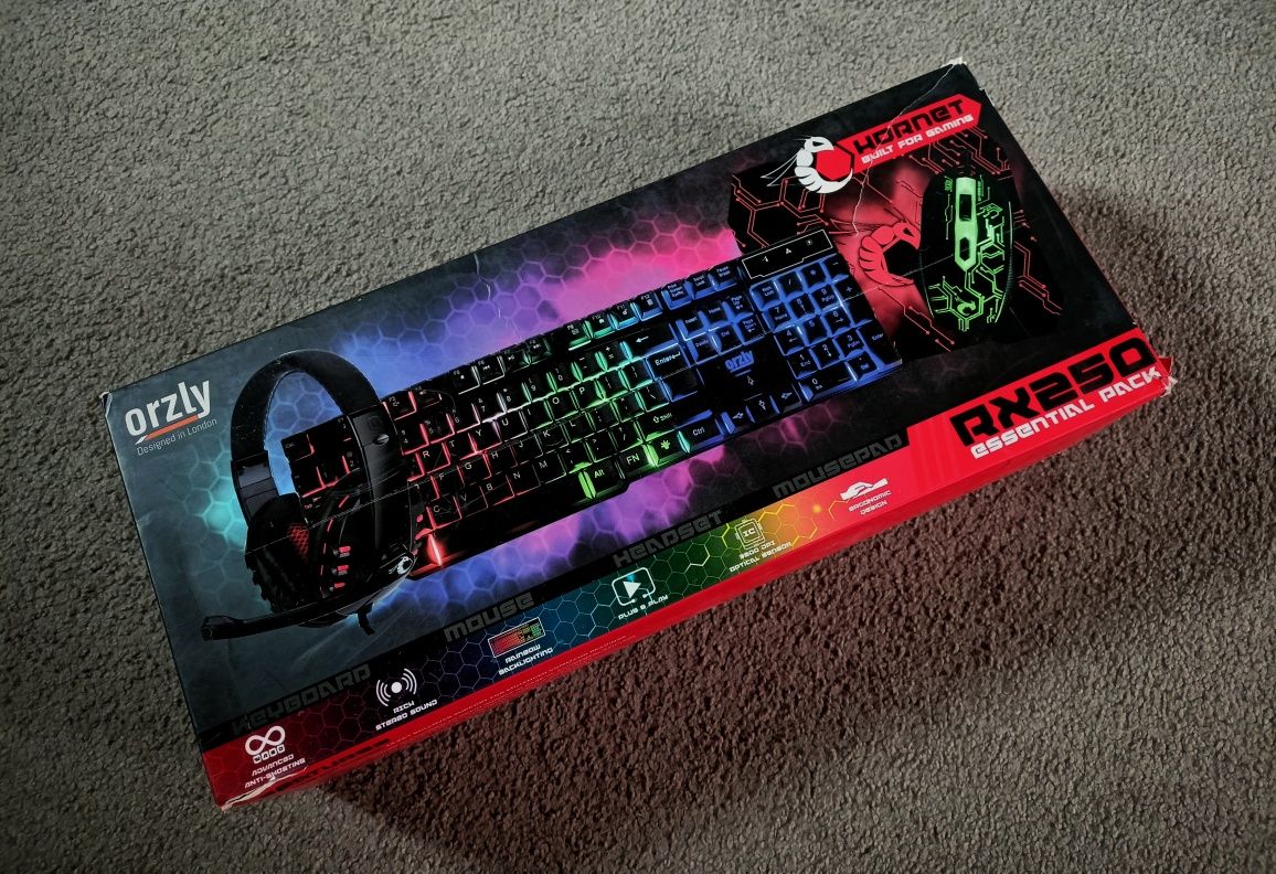 Zestaw gamingowy Orzly RX250 mysz, słuchawki, klawiatura - RGB