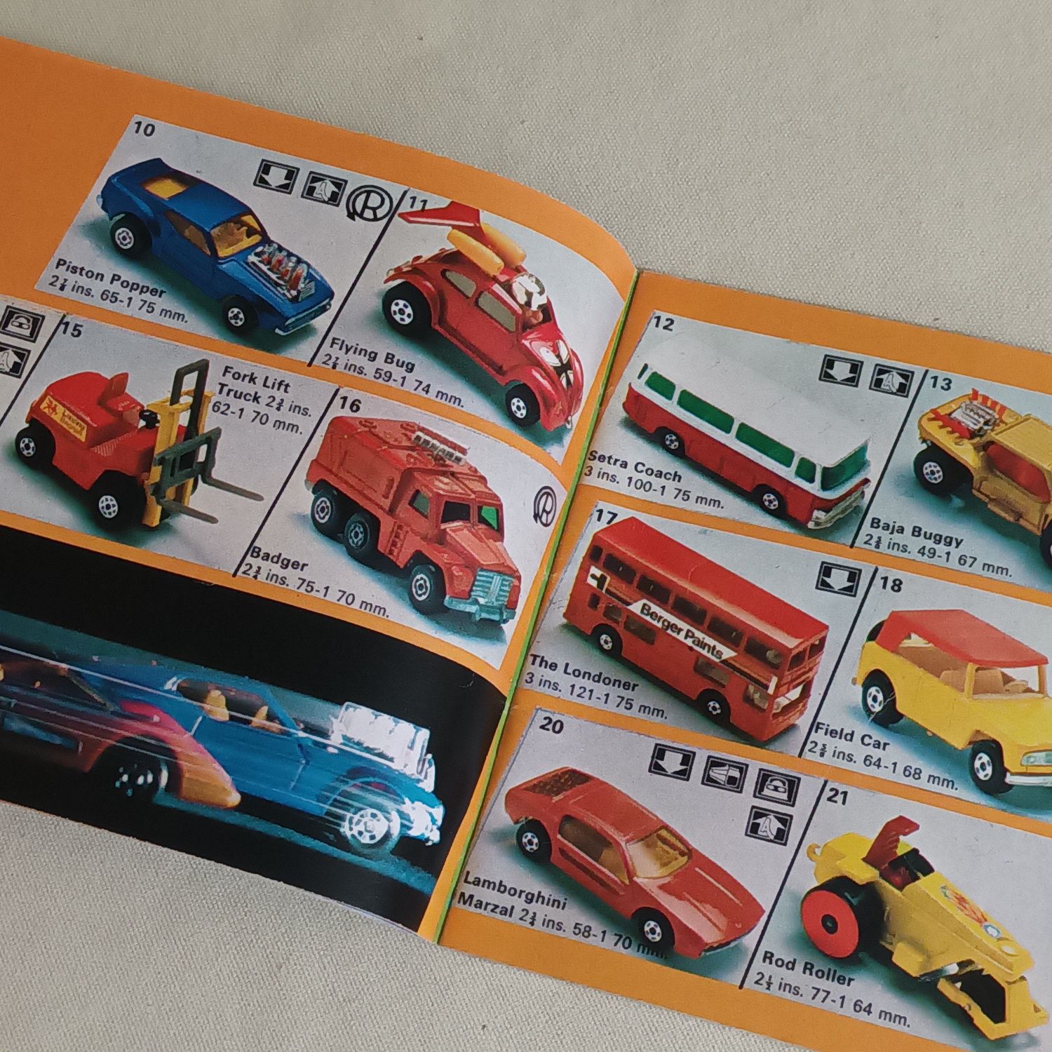 Raro e antigo catálogo matchbox 1974