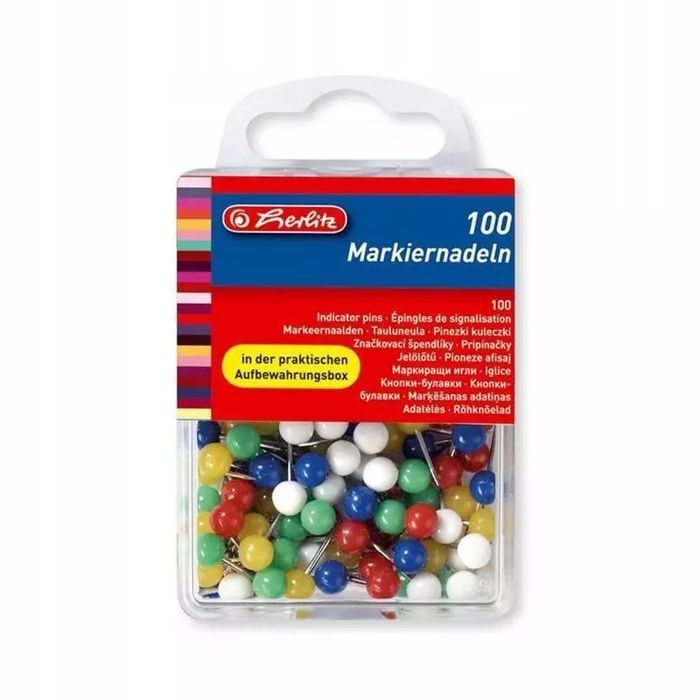 Pinezki kuleczki, 100 sztuk. Herlitz. Nowy Produkt