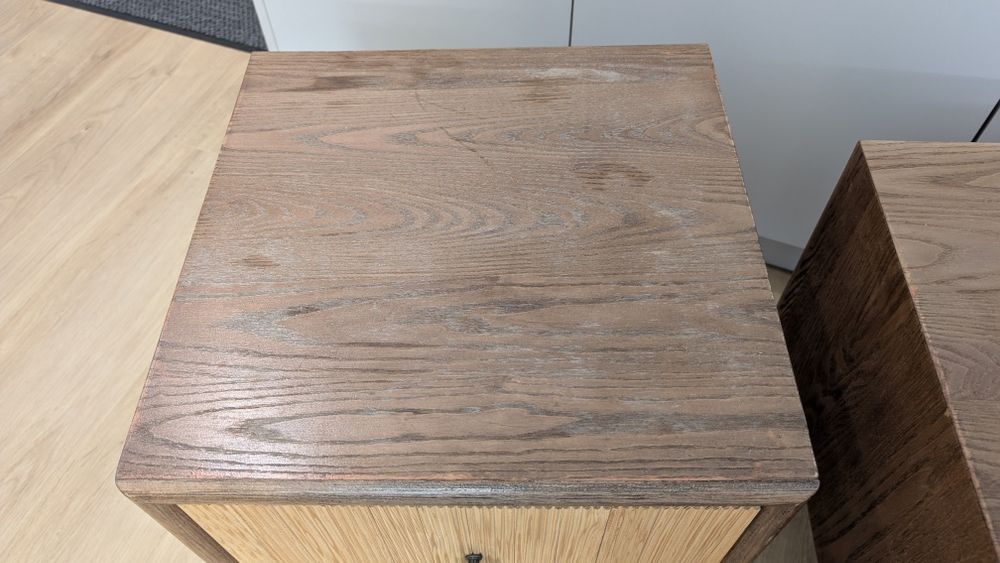 Komplet 2 szafek nocnych | Ryflowane fronty | Styl Mid-Century/Boho