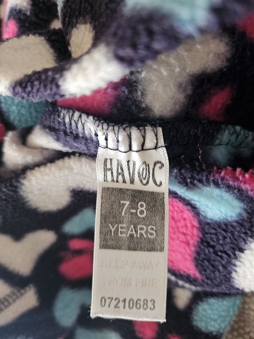 Bluza polarowa kangurek z kapturem w serduszka Havoc rozmiar 122