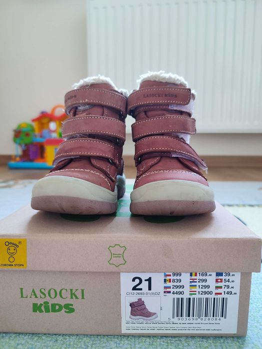 Buty ocieplane zimowe kozaki Lasocki Kids rozm 21 wkładka 13 cm