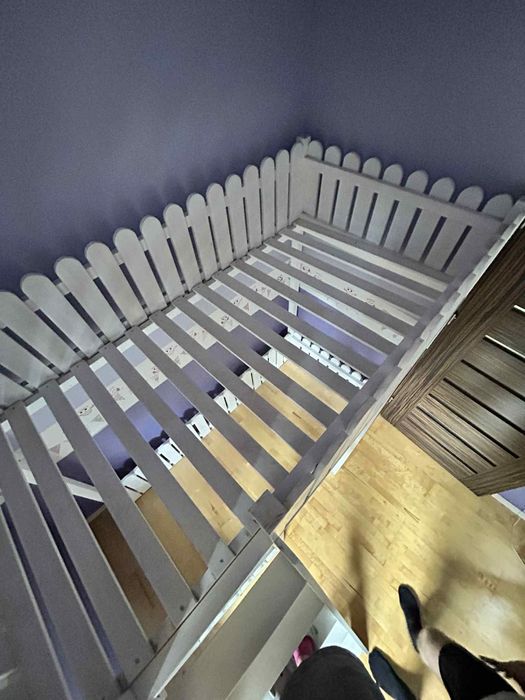 DOMEK Łózko drewniane piętrowe 180x90