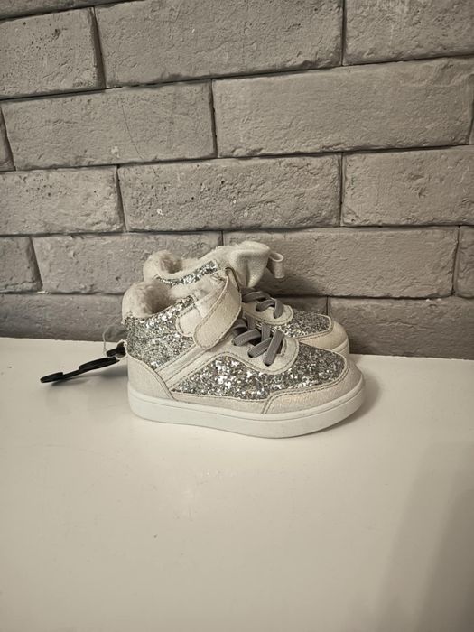 Nowe buty ocieplane za kostke brokatowe 24