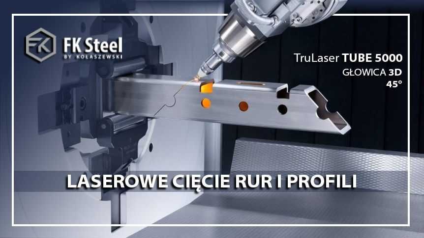 wypalanie laserem rur i profili - laser 3D