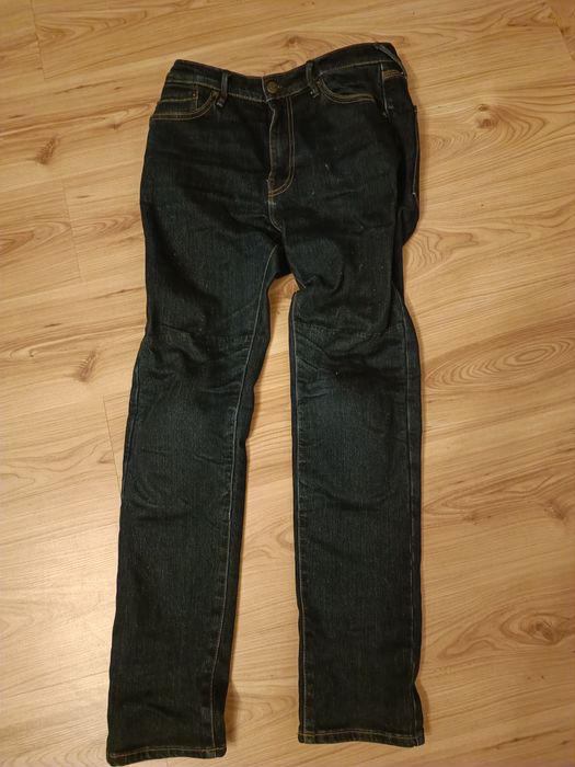 Spodnie motocyklowe jeans, buty , spodnie skórzane