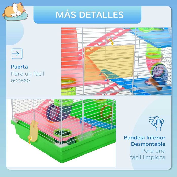 NOVO - Jaula 5 Andares para Hamsters com Tubos e Acessórios